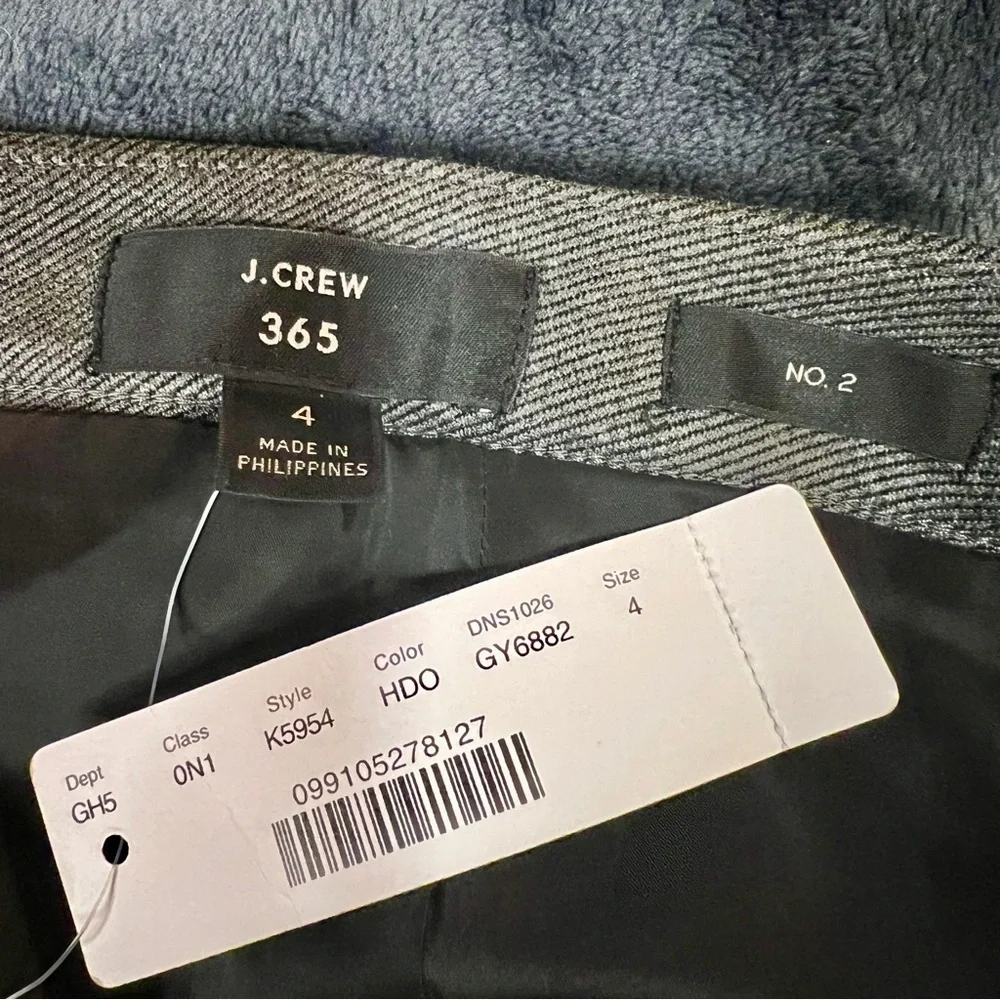 New J. Crew Wms Gray Knit Twill High Waist Lined No. 2‎ Pencil Skirt Work Chic 4